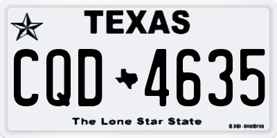TX license plate CQD4635
