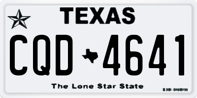 TX license plate CQD4641
