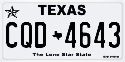 TX license plate CQD4643