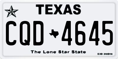 TX license plate CQD4645