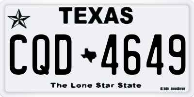TX license plate CQD4649