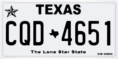 TX license plate CQD4651