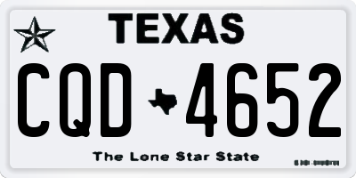 TX license plate CQD4652