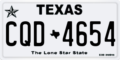 TX license plate CQD4654