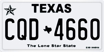 TX license plate CQD4660