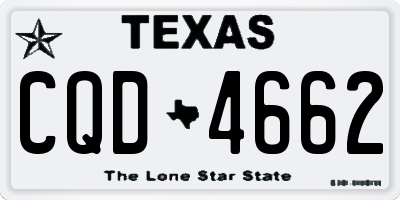 TX license plate CQD4662