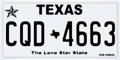 TX license plate CQD4663