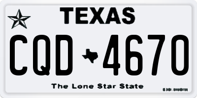 TX license plate CQD4670