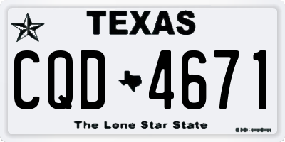 TX license plate CQD4671