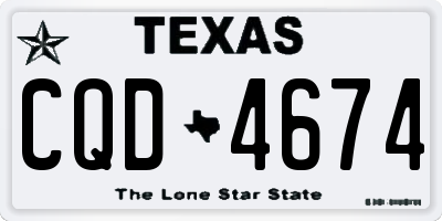 TX license plate CQD4674