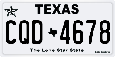 TX license plate CQD4678