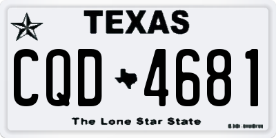 TX license plate CQD4681