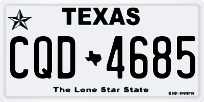 TX license plate CQD4685