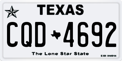 TX license plate CQD4692
