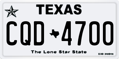 TX license plate CQD4700