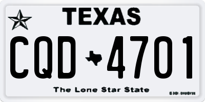 TX license plate CQD4701