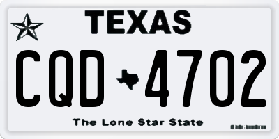 TX license plate CQD4702