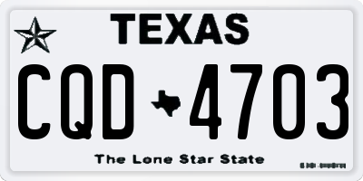 TX license plate CQD4703