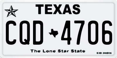 TX license plate CQD4706