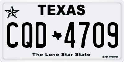 TX license plate CQD4709