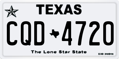 TX license plate CQD4720