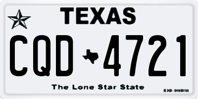 TX license plate CQD4721