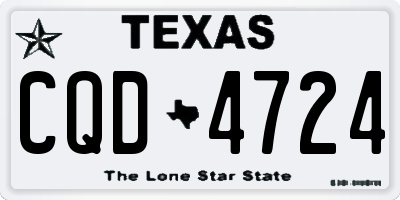 TX license plate CQD4724