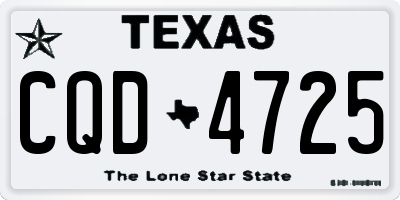 TX license plate CQD4725