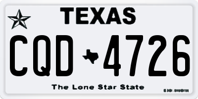 TX license plate CQD4726