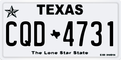 TX license plate CQD4731