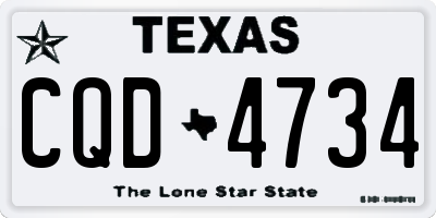 TX license plate CQD4734