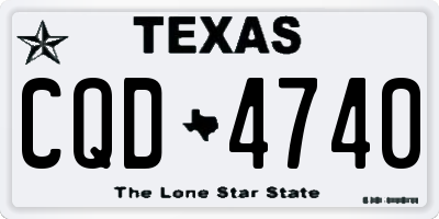 TX license plate CQD4740