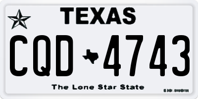TX license plate CQD4743