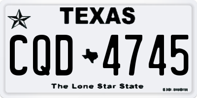 TX license plate CQD4745