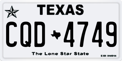 TX license plate CQD4749