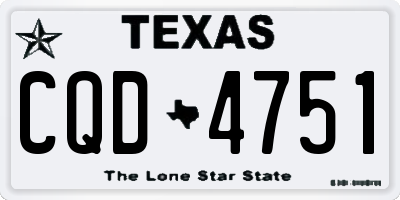 TX license plate CQD4751