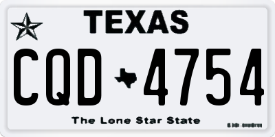 TX license plate CQD4754