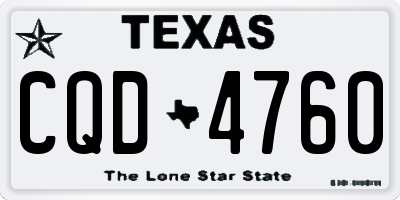 TX license plate CQD4760