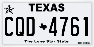 TX license plate CQD4761
