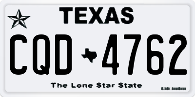 TX license plate CQD4762