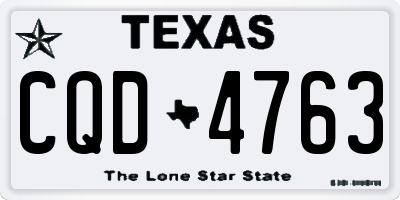 TX license plate CQD4763