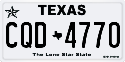 TX license plate CQD4770