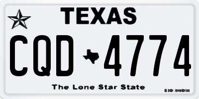 TX license plate CQD4774