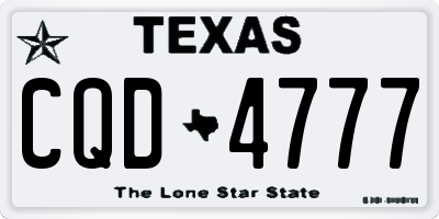 TX license plate CQD4777