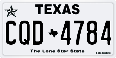 TX license plate CQD4784