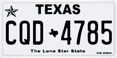 TX license plate CQD4785