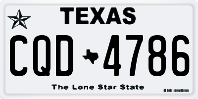 TX license plate CQD4786