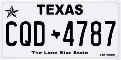 TX license plate CQD4787