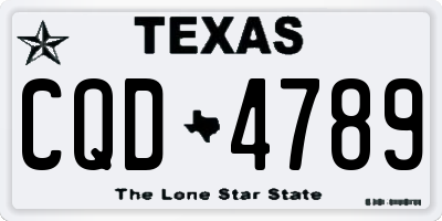 TX license plate CQD4789