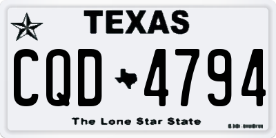 TX license plate CQD4794